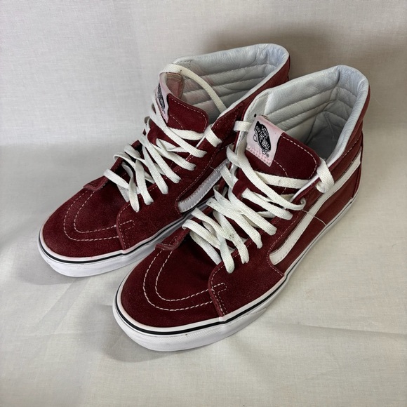 High Top Vans Skateboard Shoes - Maroon/Burgundy  - Size 10 - Picture 6 of 7